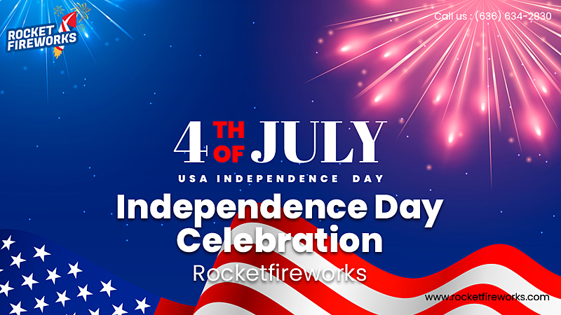 Fourth of July – Independence Day Celebration with Rocket Fireworks