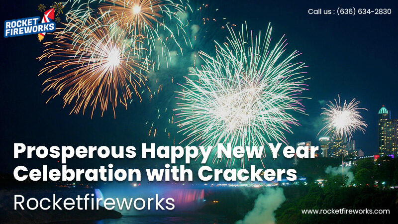 Prosperous Happy New Year 2024 Celebration with Crackers – Rocket Fireworks