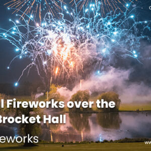 Beautiful fireworks over the lake at Brocket Hall – Rocket Fireworks
